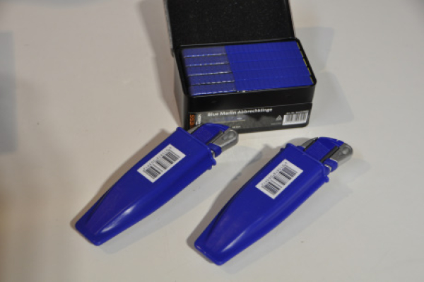 Techno Cuttermesser Set Blue Merlin 2 Cutter incl. 100 Klingen